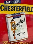 Vintage Original Large Chesterfield Cigarettes Embossed Metal Sign   Advertising