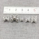 925 Sterling Silver Double Bead Caps Rondelle Spacer Bead Cones For Bracelet