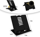 Metal Book Stand - Adjustable Book Holder For Reading  full Black 