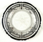 Vintage Sterling Silver Overlay Glass Plate  Sterling Rim  Etched Glass  Fr Ship