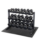 Body-solid 5-50 Lb  Rubber Dumbbell Package With Rack