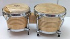 Vintage Groove Percussion Bongo Drum Set Two Hand Drums Instrument Read 