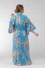 Japanese Yukata Kimono Women Peony   Orchis Cotton Robe Made In Japan