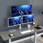 Vivo White Triple Monitor Adjustable Desk Mount Stand  3 Screens Up To 30 