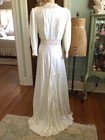 Vintage Hollywood Glamour Satin Robe Radcliffe Bridal Ivory Ecru Lace Fish Tail 
