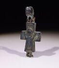 Lovely Byzantine Bronze Reliquary Cross Circa 6th-12th Century Ad