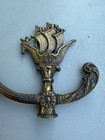 Art Deco Salvaged Brass Bridge Lamp Arm   Tested Socket  Ship Design  Free S h