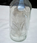 Vintage Liquor Bottle  11  Tall  Sculpted Glass With Decorative Design  750 Ml