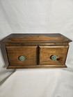 Vintage Wood Cookbook Stand And Recipe Holder  2 Drawers 16x8x8 