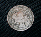 1853 Chile Medio Centavo Counterstamp Token