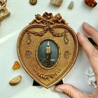 Victorian Candle Painting Original Oil Signed Handmade Tiny Antique Small Framed