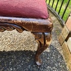 Vintage Needlepoint Foot Stool Pink With Flowers