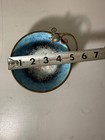 Vintage Nekrassoff Enamel Copper Salt Cellar Nut Bowl Blue Signed Mid Century