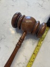 Vintage 11  Carved Turned Wood Judges Gavel Hammer Law Office Desk Decoration