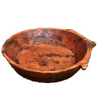 Vintage 90s Crate   Barrel Large Hand Carved Rustic Wooden Bowl Decor Distressed