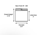 16 Oz Clear Straight Sided Plastic Jars - Ribbed Lined Cap - Bulk Free Ship