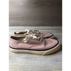 Sperry Top-sider Shoes Womens 8 Pink Canvas Lace Up Casual Sneakers Sts89639