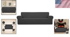 4-seater Jacquard Sofa Cover With Elastic Bottom - Dark Gray Stretch Protector