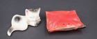 Napco Vintage Ceramic Sleeping Kitten On Red Rug Salt And Pepper Shakers