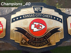 Kansas City Chiefs Nfl Super Bowl Championship Title Belt Adult Size 2mm Zinc
