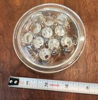 Vintage Glass Floral Frog Clear Glass Round 11 Hole Flower Stem Holder 3 5 