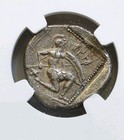 Cilicia Tarsus Stater Warrior   Spear Ngc Ch Fine Ancient Silver Coin
