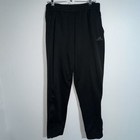 Adidas Team Issued Fleece Pants Men   s Large Black 3 Stripe Logo