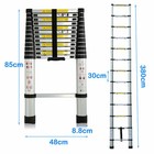 3 8m 12 5ft Multi-purpose Telescopic Extension Ladder Aluminum Step Foldable