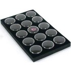 Gemstone Gem Jar Wood Display Case 15 Black Jar Organizer Storage Travel 