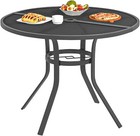 Patio Dining Table Rectangular Outdoor Table W umbrella Hole Round Outside Table
