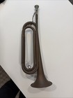 Us Regulation Brass Military Bugle Horn Vintage --- With Mouthpiece And Chain