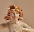 Antique German Half Doll Pin Cushion Arms Away  Gold Head Band