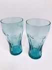 Vintage Green Coca cola Coke Glasses Set Of 2 Rare 6   h New Soda Green Glass