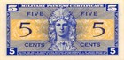 Usa   Mpc  5  Cents  1952  Series  521  Plate   24  Uncirculated Banknote Mtop