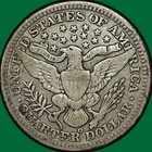 1908-o Barber Quarter Very Fine Vf Coin  36509