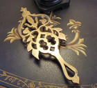 Footed Brass Trivet Vintage Victorian Aged W Patina 3 Feet Footed Ornate Hot Std