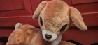 Vtg Dakin Plush Fawn Deer Freckles Spot  1977 Stuffed Animal Laying Down 14  Euc