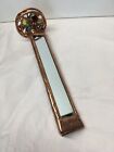 Vtg 2-wheel Triangular Stained Glass Kaleidoscope 9    Handmade Copper Color Frame