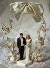 1930 - 1940 Era Elegant Bride   Groom Chalkware Cake Topper   Great Condition