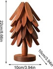 Wooden Tree Trivet Set  Christmas Tree Trivet With 4 Wooden Trivets   1 Stand
