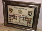 U s  Army Certificate Of Service   Shadow Box Print   W-medals 