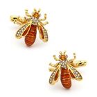 Gold Bumble Bee Crystal Silver Cufflinks Formal Business Wedding Gift Suit Shirt
