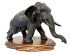 Antique Japanese Meiji Period Bronze Okimono Of An Elephant