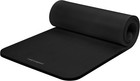 Solana 1-inch Extra Thick Yoga Exercise Mat 72x24 Black Non-slip Strap