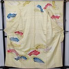 Furisode Kimono Robe Traditional Motifs With Gold Thread Embroidery Silk 9888