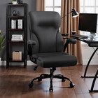 Executive Office Chair  High Back Ergonomic Comfy Desk Chair With Padded Flip-up