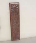 Antique Wooden Finger Plate Push Door Handle Old Vintage Carved Wood Victorian