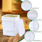 4-pack 5 Gal Plastic Bucket Pail Food Grade W  Handle   Lid For Storing Dry Food