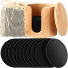 Reusable Makeup Remover Pads 40 Pcs With Mesh Bag Bamboo Box Black