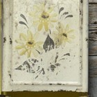 Vintage Metal Matchbox Holder Yellow And White With Yellow Flowers
